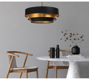 Luster na lanku TRINITI 1xE27/60W/230V čierna/zlatá