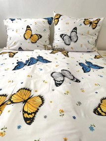 Obliečky bavlnené Motýle farebné 200x140cm+90x70cm TiaHome