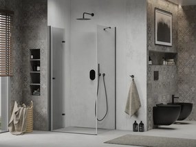 Mexen Lima, sprchovací kút 100 (dvere) x 110 (stena) cm, 6mm číre sklo, čierny profil, 856-100-110-70-00