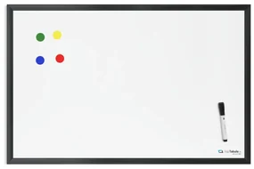 Toptabule.sk MTDR6040-1 Biela magnetická tabuľa v čiernom drevenom ráme 200x100cm /