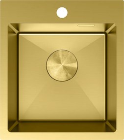 Mexen Solix, 1-komorový nerezový drez 400 x 450 mm, brúsená zlatá, 6401401000-55