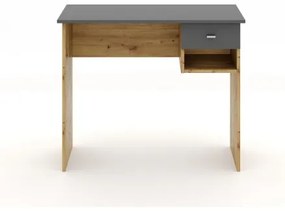 Písací stôl RICO dub artisan/sivá
