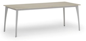 Rokovací stôl PRIMO OMEGA, 2000 x 900 mm, sivá podnož, dub prírodný