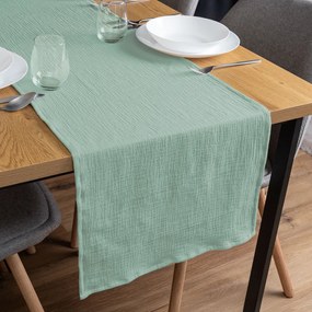 Biante Mušelínový behúň na stôl MSN-020 Pastelovo šalviový 35x180 cm