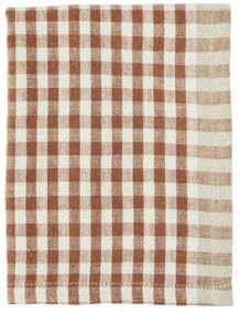 MADAM STOLTZ Bavlnená utierka Burnt Orange Checked