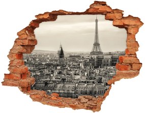 Nálepka 3D diera na stenu Eiffelova veža v paríži nd-c-62561428