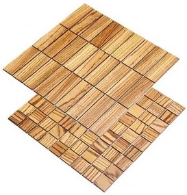 ZEBRANO mozaika 2D - drevené obklady do kúpeľne a kuchyne 30 x 93 mm