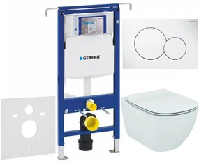 GEBERIT Duofix Special súprava 5v1 - inštalačný modul, závesné WC AquaBlade a Softclose Slim sedátko IDEAL STANDARD Tesi, tlačítko Sigma01, 115.770.11.5 (alpská biela), 111.355.00.5 NU1