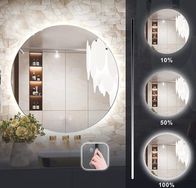Okrúhle zrkadlo SMART 90 cm - s LED podsvietením a vyhrievaním