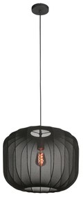 Japandi závesné svietidlo čierne s látkovým tienidlom 45 cm - Sable