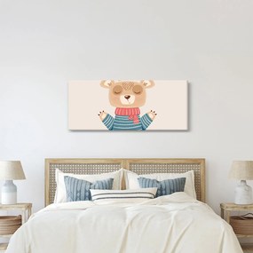 Obraz - Béžový medvedík s korunkou (120x50 cm)
