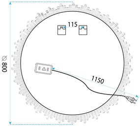 Tutumi Tutumi, okrúhle LED zrkadlo 80cm X013, HOM-02694
