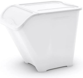 Biely plastový úložný box s vekom 55x39x46 cm All In Box – KIS