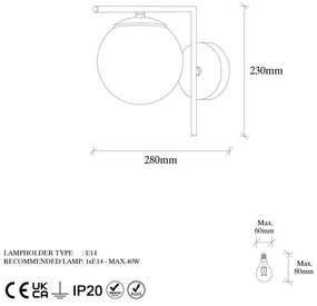 Nástenné svietidlo v bielo-zlatej farbe ø 15 cm Antique – Opviq lights