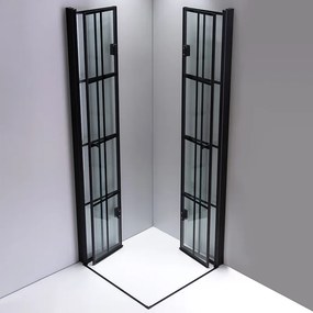 BPS-koupelny Štvorcový sprchový kút HYD-SK08B-M 90x90 čierna/transparent - bez vaničky