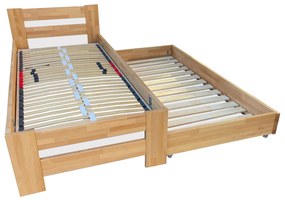 Rozkladacia drevená posteľ z buku - Mirabel2, 80x200 cm, Olejový vosk