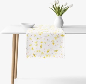 Goldea behúň na stôl valencia - kvety narcisov 35x140 cm