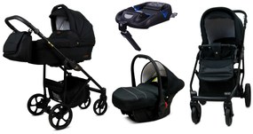 Detský kočík 4v1 BabyLux AIR ALU Onyx + isofi základňa