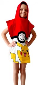 Carbotex Detské pončo 50x115 cm - Pokémon Pokéball a Pikachu