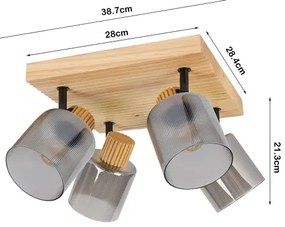 Brilagi - Bodové svietidlo HYGGE 4xE14/15W/230V kaučukovník/dymová