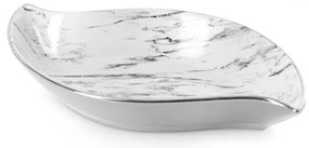 Dekoračná miska SANA 01 biela / strieborná