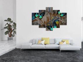 Obraz - Žiariví motýle na obraze (150x105 cm)