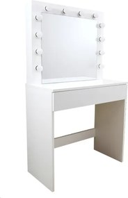 Toaletný stolík PEARL so zrkadlom a LED osvetlením PHO9452