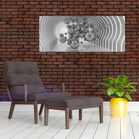 Obraz - Čiernobiele bubliny (120x50 cm)
