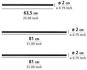 WENKO 23565100 - Tyč 2x2 cm čierna