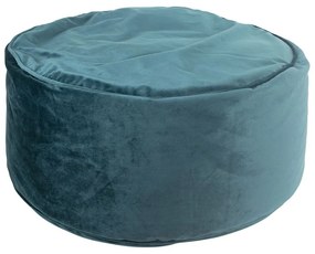 Petrolejový zamatový pouf / sedák na zem - Ø 60 * 30cm