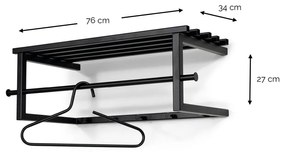 Čierny kovový nástenný vešiak s poličkou Marco – Spinder Design