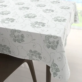Biante Bavlnený štvorcový obrus Sandra SA-089 Zelené popínavé kvety na bielom 120x120 cm
