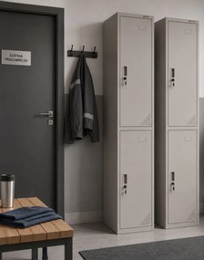 Modulárna kovová šatníková skriňa s tyčou Turyn Grey