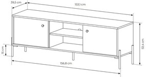 TV stolík/skrinka Scandia 153 2D (dub scandi + jedlička scandi). Vlastná spoľahlivá doprava až k Vám domov. 1071390