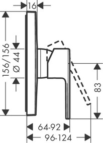 Hansgrohe Vernis Shape, sprchová batéria pod omietku, chrómová, 71668000