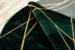 Dywany Łuszczów, POŠKODENÝ Kusový koberec Emerald 1022 green and gold kruh, 120x120 (priemer) kruh, zelená, obývacia izba