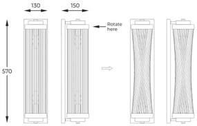 Zuma Line W0528-02M-F7AC - Nástenné svietidlo SERGIO 2xE14/60W/230V zlatá
