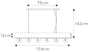Lucide 30474/06/30 - Luster na lanku SURTUS 6xE27/60W/230V