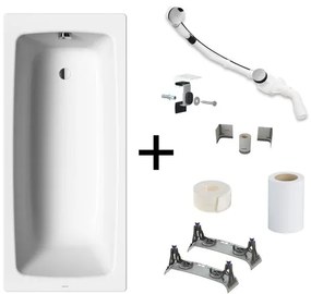 Kaldewei Cayono kompletná sada obdĺžniková vaňa 180x80 cm smaltovaná oceľ ľavá aj pravá s montážnou sadou KALDEWEISET8