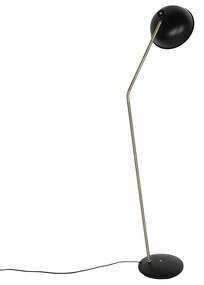 Retro stojaca lampa čierna s bronzom - Milou