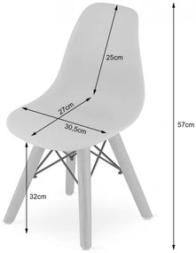 Set štyroch detských jedálenských stoličiek ZUBI - modré (4ks)