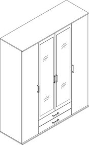 Šatníková skriňa Chicago, 159 cm, dub artisan/antracit