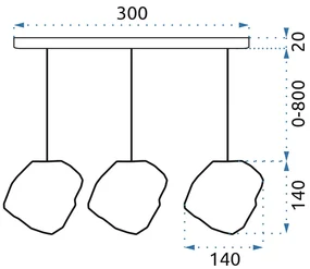 Toolight - Ľadová stropná závesná lampa ICE APP320 v modernom dizajne, 3xG4 20W, chrómová, OSW-00417