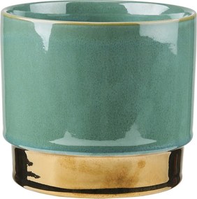 GOLDEN TOUCH Kvetináč 15 cm - pastelovo zelená/zlatá