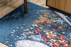 Protišmykový koberec / behúň ANDRE 9002 modrý / terakota