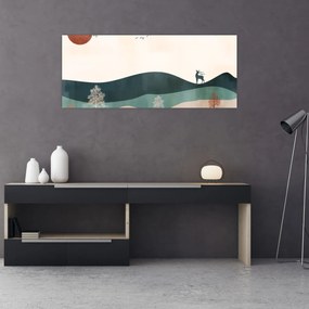 Obraz - Ilustrovaná krajina (120x50 cm)