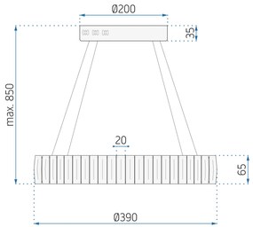 Toolight Toolight, Krištáľové LED závesné svietidlo APP1040-CP + diaľkové ovládanie, chrómová, OSW-09473