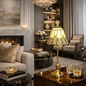 Stolná lampa Tiffany ANTIK SLENDER Metal Base Crystal 50*Ø18