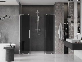 Mexen Velar L Duo, posuvné sprchové dvere do otvoru 200 cm, 8mm šedé sklo, chrómová, 871-200-003-42-01