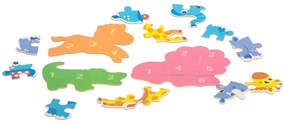 Puzzle safari zvieratká v kovovej krabice 25 prvkov